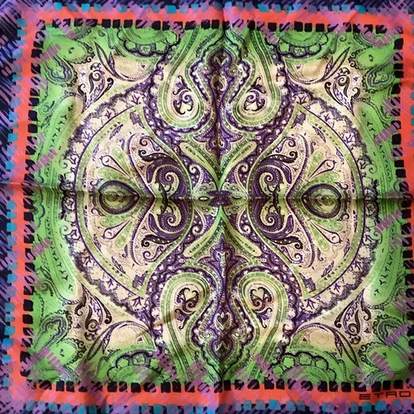 Etro Silk Scarf/Pocket Scarf Vintage EUC - Picture 4 of 5
